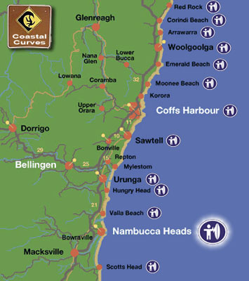 Coastal curves surf map